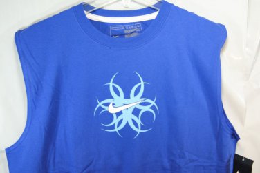 Nike Sleeveless Shirt Sonic Boom Muscle Tee 100% Cotton 711232-492 Hyper Blue