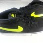 Nike Ruckus Mid LR 508265-030 Black Suede Green Canvas Skateboarding Shoes Men