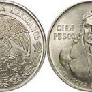 1977 Morelos 100 pesos Silver Coin.720 BU (20 gr pure S