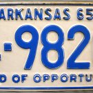 1965 Arkansas License Plate (4-9820)