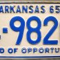 1965 Arkansas License Plate (4-9820)