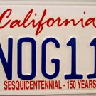 2001 California Sesquicentennial - 150 Years License Plate (4NOG118)