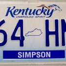 2014 Kentucky License Plate (264 HMP)