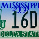 1997 Mississippi: Delta State University License Plate (16D11)