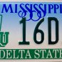 1997 Mississippi: Delta State University License Plate (16D11)