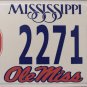 2003 Mississippi: University of Mississippi Ole Miss License Plate (2271R)