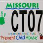 2001 Missouri Prevent Child Abuse License Plate (CTO738)