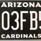 2013 Arizona Cardinals License Plate (03FB56)