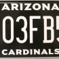2013 Arizona Cardinals License Plate (03FB56)