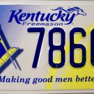 2011 Kentucky Freemason License Plate (7860CZ)
