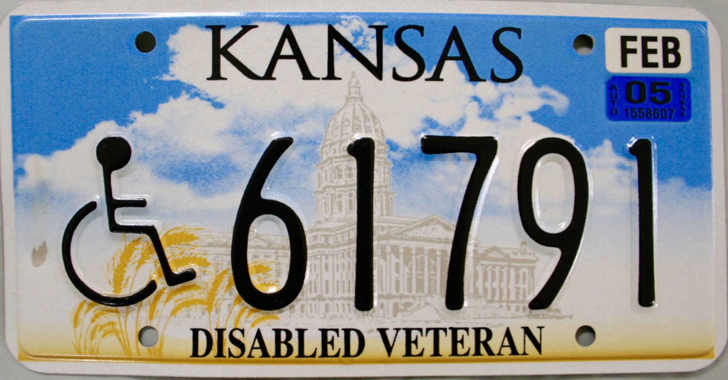 2005 Kansas Disabled Veteran License Plate (61791)