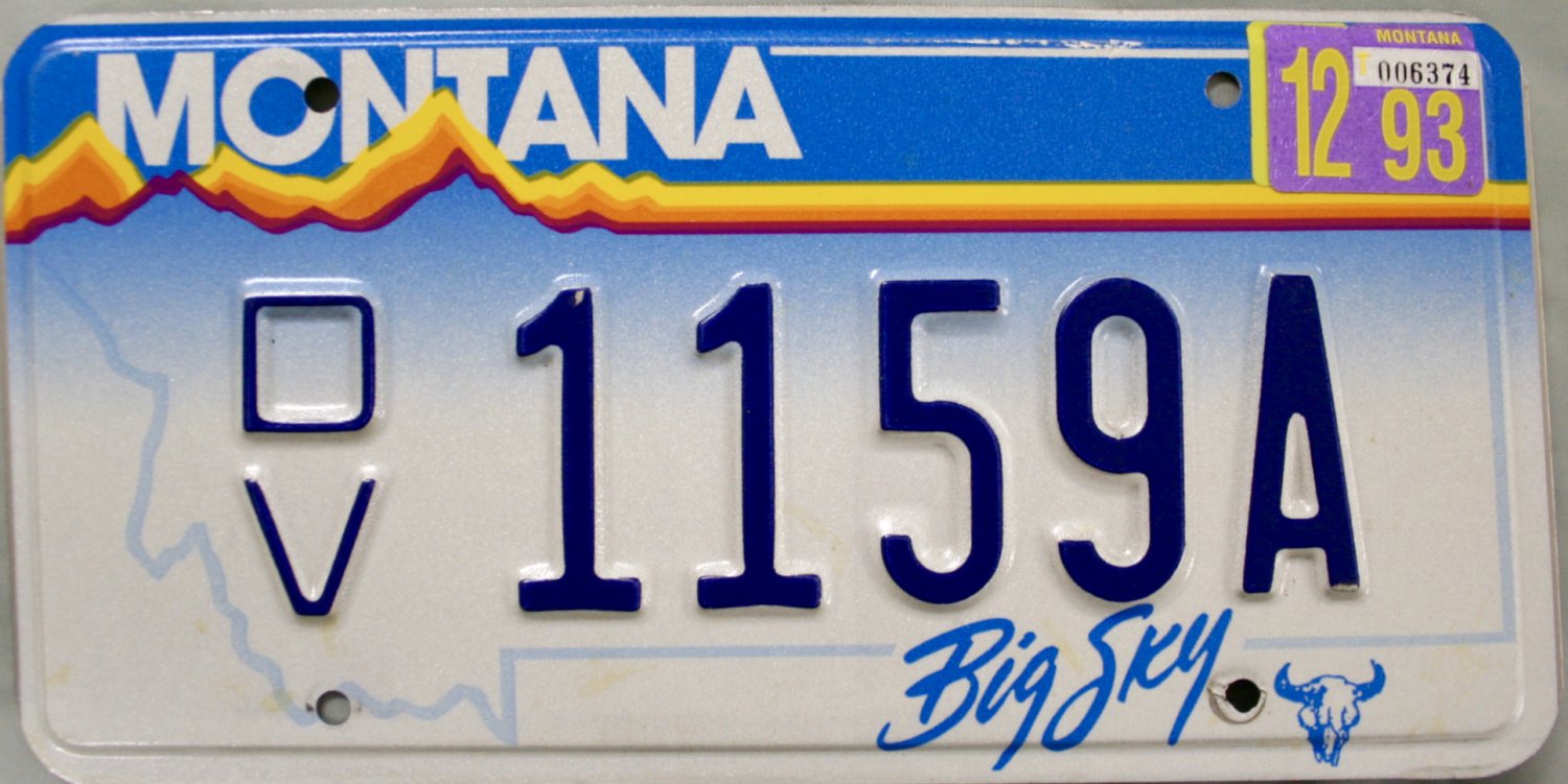 1993 Montana Disabled Veteran License Plate (1159A)