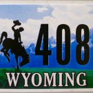 2015 Wyoming License Plate (22 40801)