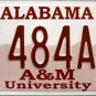 2000 Alabama: Alabama A&M University License Plate (484AM)