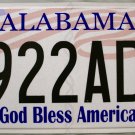 2014 Alabama God Bless America License Plate (6922AD2)