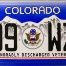 Colorado Honorably Discharged Veteran License Plate (799 WZY)