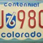1975 Colorado Centennial License Plate (LU 9800)
