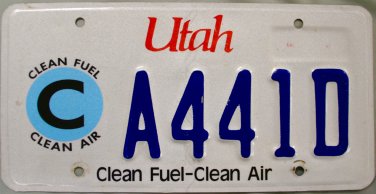 Utah Clean Fuel-Clean Air License Plate (A441D)