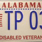 2002 Alabama Disabled Veteran License Plate (TP 039)