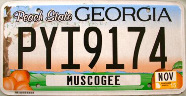 2015 Georgia License Plate (PYI9174)