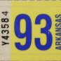 Arkansas: Passenger Plate Year Sticker (1993)