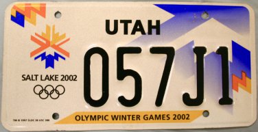 2002 Utah Olympic Winter Games License Plate (057J1)