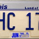 1996 Illinois License Plate (AHC 174)