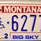 1991 Montana Disabled Wheelchair License Plate (6277)