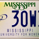 Mississippi: University For Women License Plate (30W34)