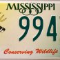 2002 Mississippi Conserving Wildlife - Deer License Plate (9943 WD)