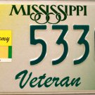 2000 Mississippi U.S. Army Veteran License Plate (5330V) 2000 Mississippi U.S. Army Veteran License Plate (5330V)