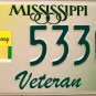 2000 Mississippi U.S. Army Veteran License Plate (5330V)