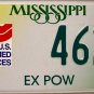 Mississippi EX POW License Plate (462W)