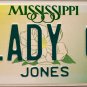 1999 Mississippi Vanity License Plate (LADY O)