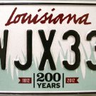 2016 Louisiana License Plate (WJX338)