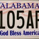 2016 Alabama God Bless America License Plate (9105AP2)