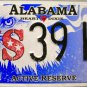 2016 Alabama Active Reserve License Plate (39HL)