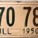 1950 Illinois License Plate (170 786)