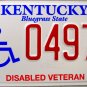 2007 Kentucky Disabled Veteran License Plate (0497 DS)