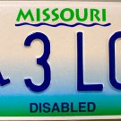 1998 Missouri Disabled Wheelchair License Plate (3LCZ)