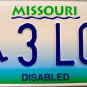1998 Missouri Disabled Wheelchair License Plate (3LCZ)