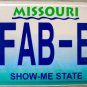 2010 Missouri Vanity License Plate (FAB-E)