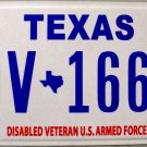Texas Disabled Veteran U.S. Armed Forces License Plate (DV 1664) Texas Disabled Veteran U.S. Armed Forces License Plate (DV 1664)