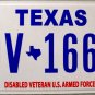 Texas Disabled Veteran U.S. Armed Forces License Plate (DV 1664)