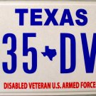 Texas Disabled Veteran U.S. Armed Forces License Plate (935 DV7) Texas Disabled Veteran U.S. Armed Forces License Plate (935 DV7)