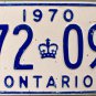 1970 Ontario License Plate Canada (172 093)