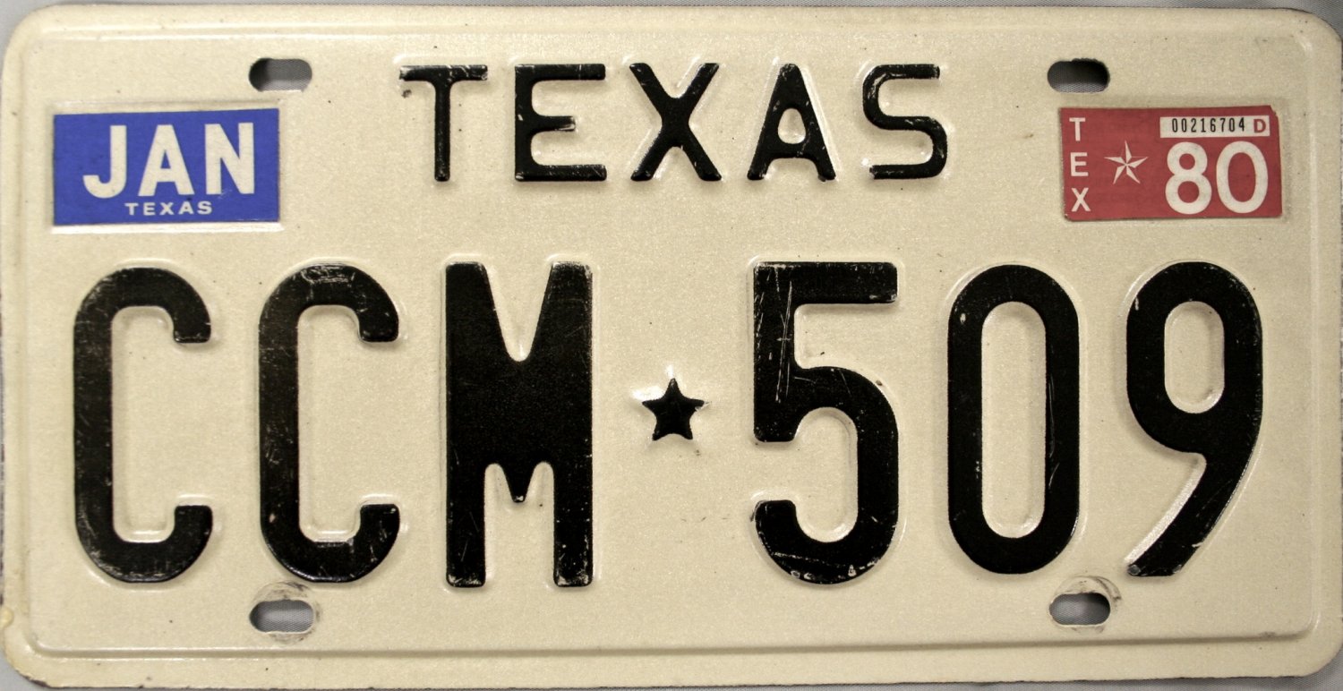1980 Texas License Plate (CCM 509)