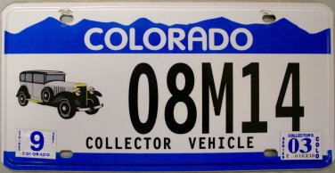 Colorado Collector Vehicle License Plate