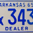1965 Arkansas Dealer License Plate (Ex3438)
