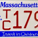 2001 Massachusetts Invest in Children License Plate (TC 1793)
